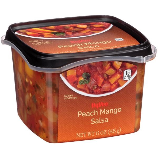 slide 1 of 1, Hy-Vee Peach Mango Salsa, 15 oz