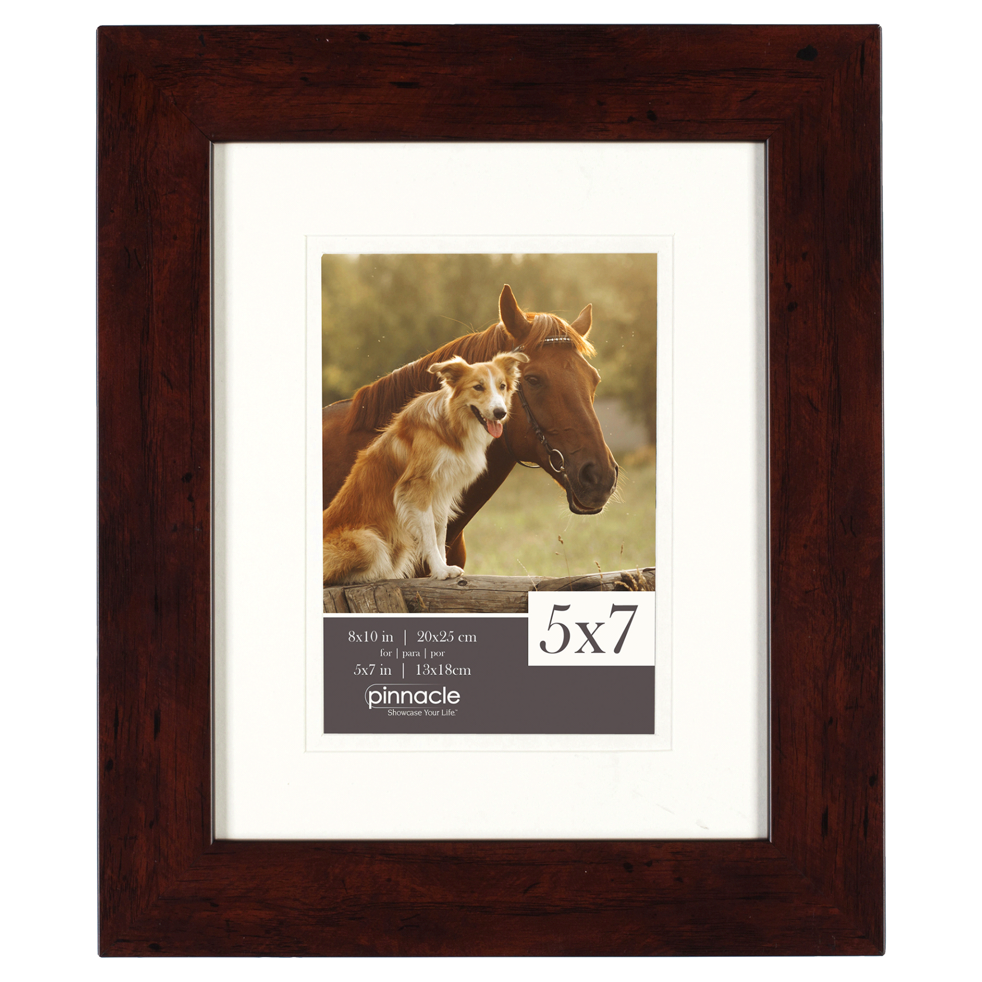 slide 1 of 1, Gallery Solutions 8 X 10 Inch Picture Frame with 5 X 7 Inch Mat - Walnut, 8 in x 10 in