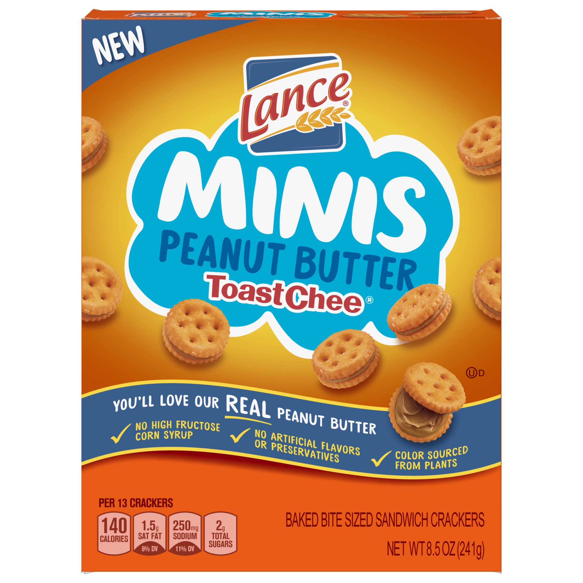 slide 1 of 5, Lance Sandwich Crackers Minis, Toastchee Peanut Butter, 8.5 Oz, 8.5 oz