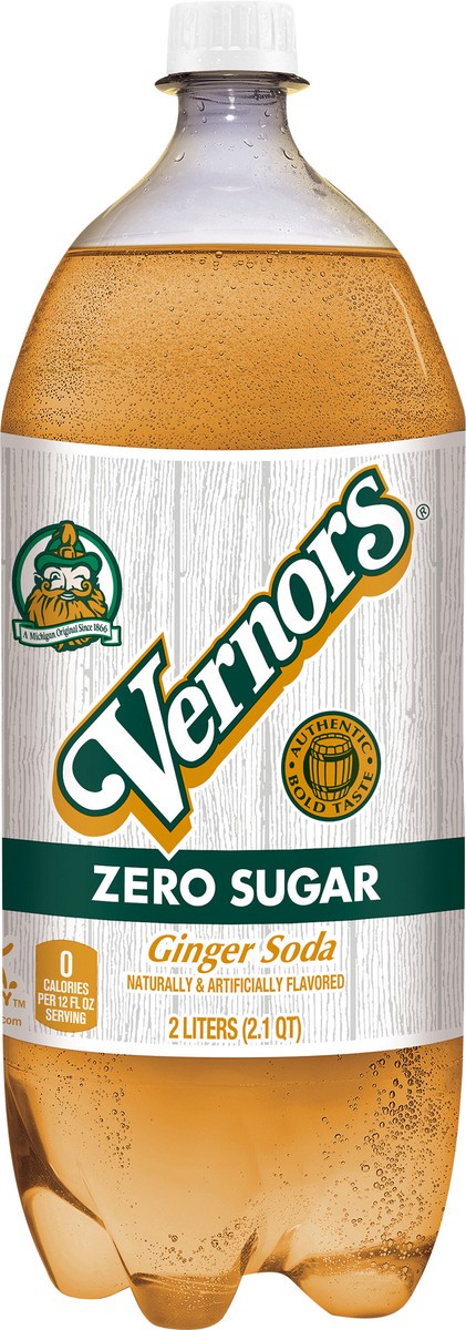 slide 1 of 17, Vernors Zero Sugar Ginger Soda- 2 liter, 2.1 qt