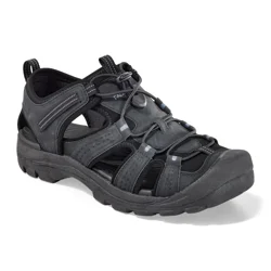 Falls Creek Men's Fisherman Sandal, Black, Size 8