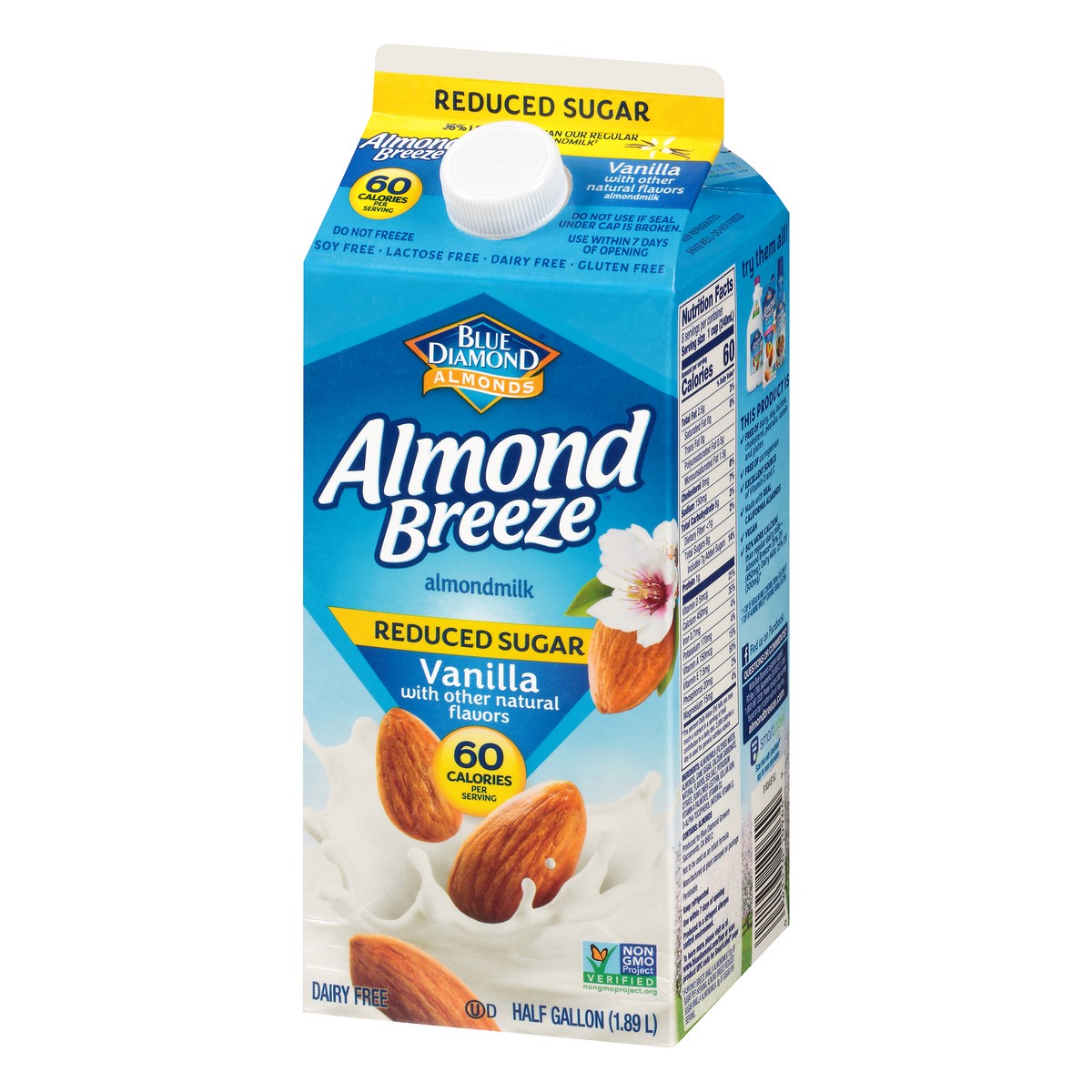 slide 9 of 13, Almond Breeze Reduced Sugar Vanilla Almondmilk 0.5 gl, 64 fl oz