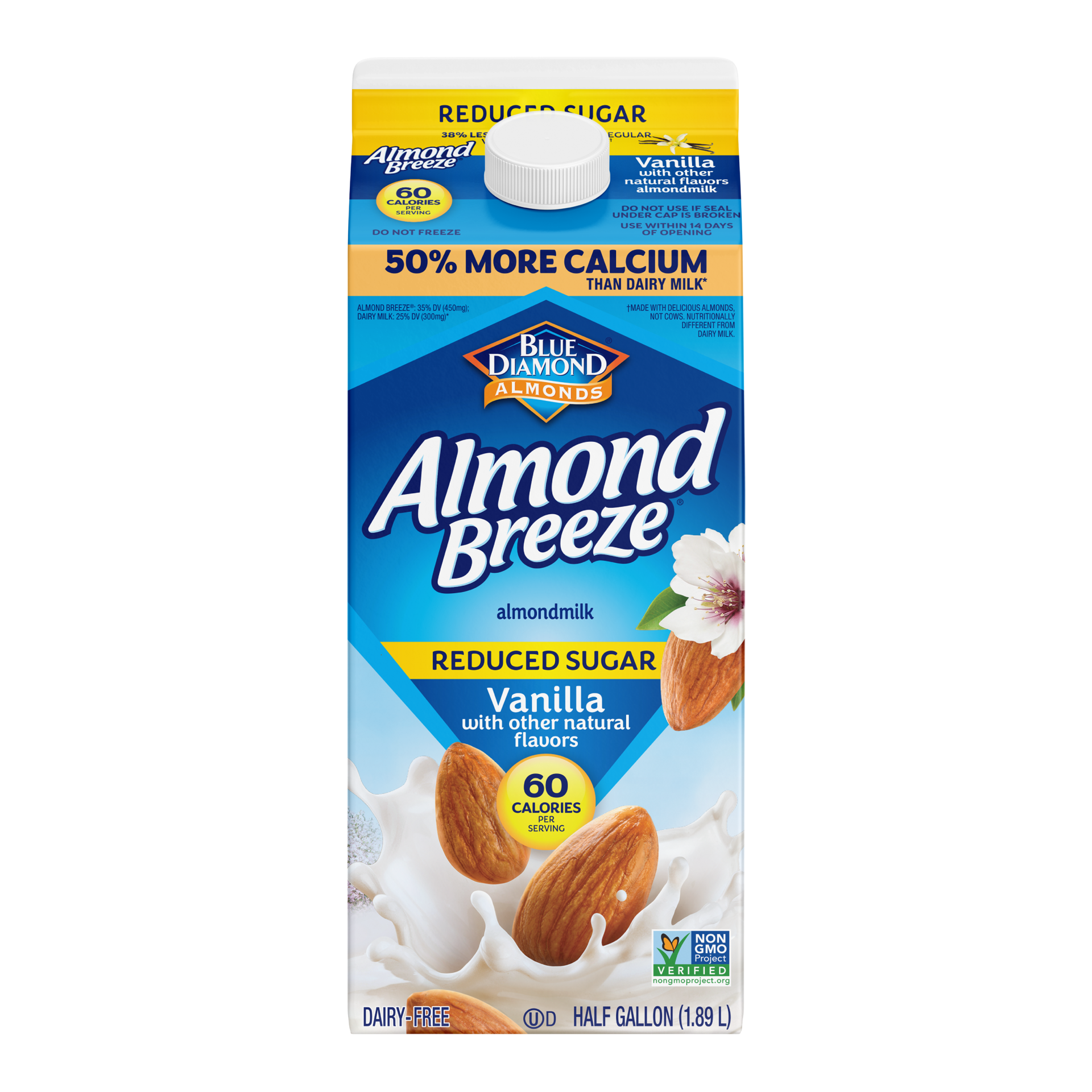 slide 1 of 13, Almond Breeze Reduced Sugar Vanilla Almondmilk, 64 oz, 64 fl oz