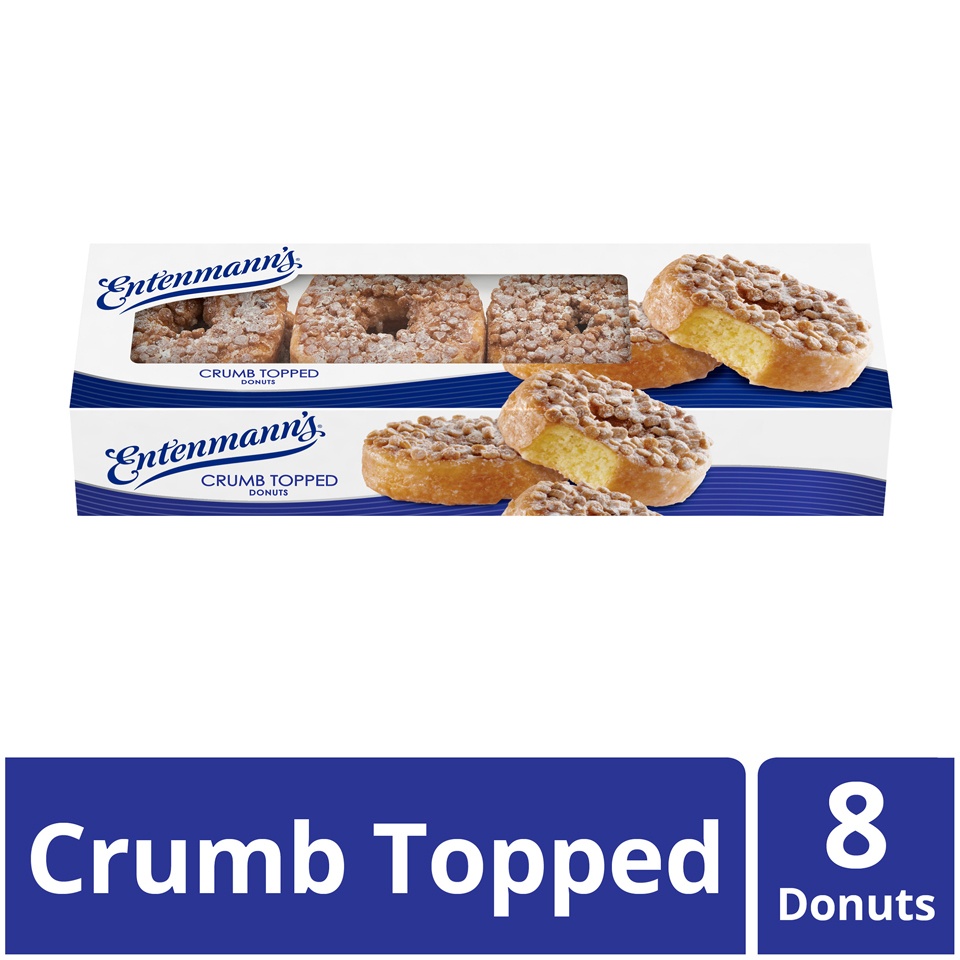 slide 2 of 9, Entenmann's Crumb Topped Donuts, 8 count, 8 ct