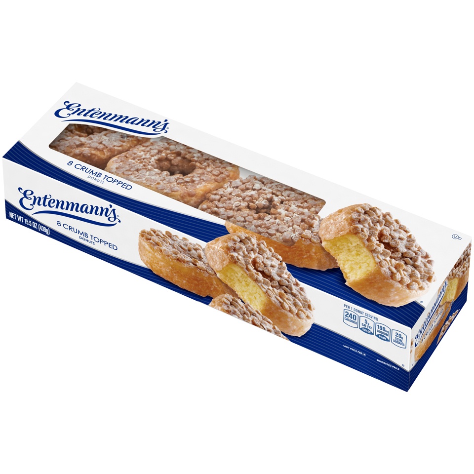 slide 4 of 9, Entenmann's Crumb Topped Donuts, 8 count, 8 ct