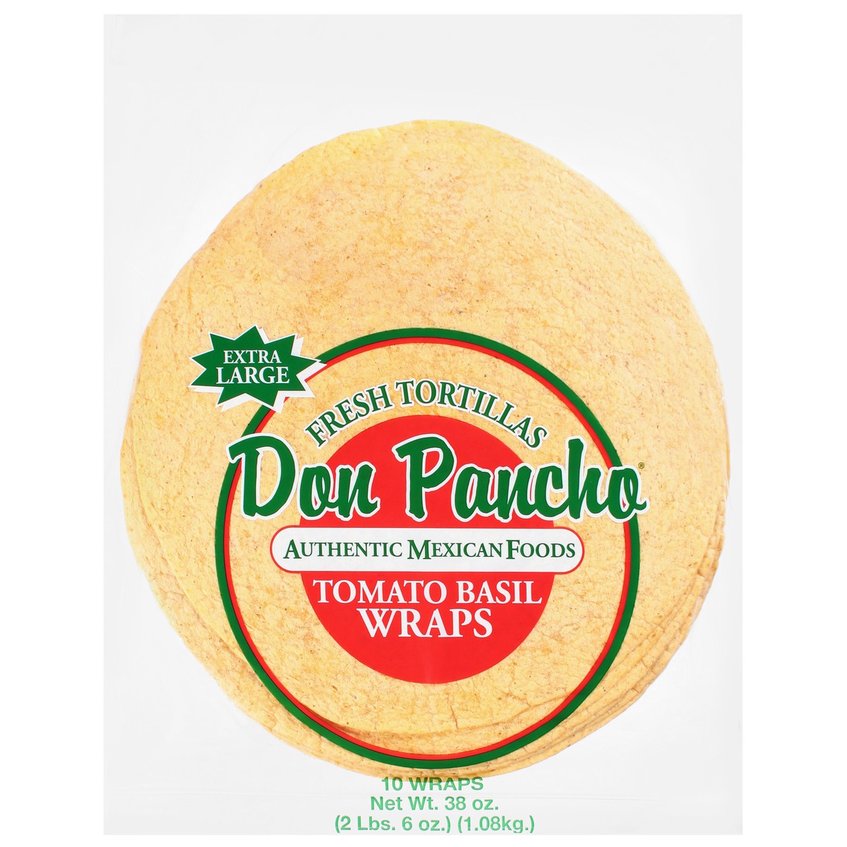 slide 1 of 11, Don Pancho Tomato Basil Wrap, 38 oz