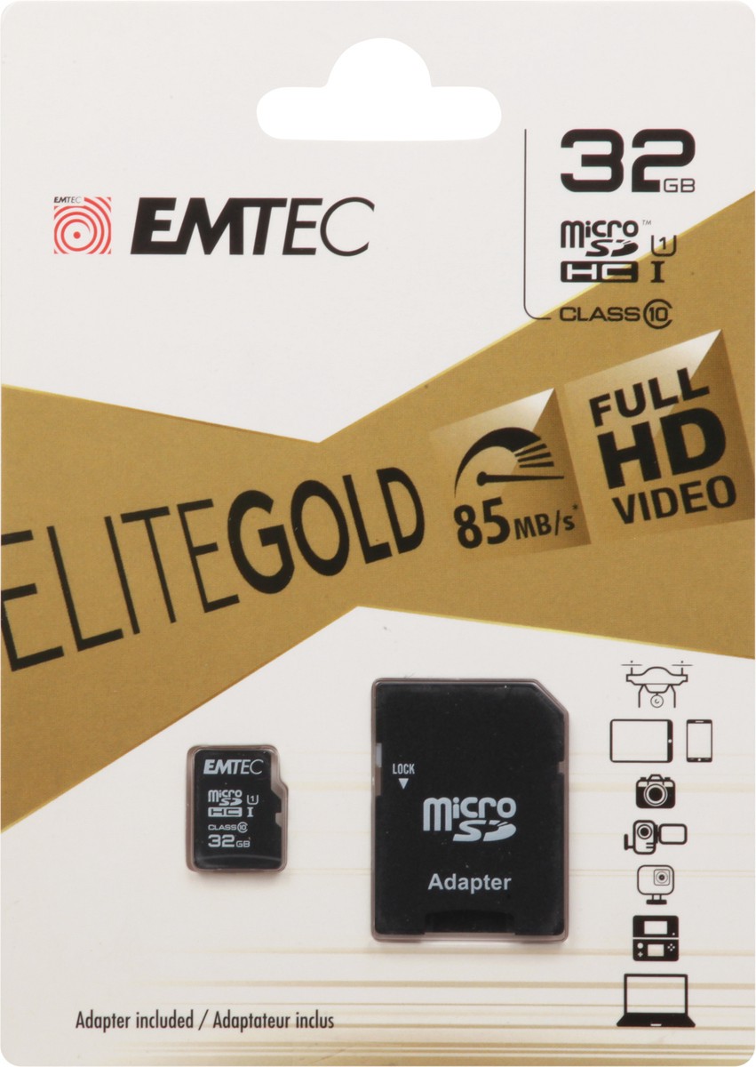 slide 7 of 11, Emtec 32 GB Class 10 MicroSD Adapter 2 1 ea, 1 ea