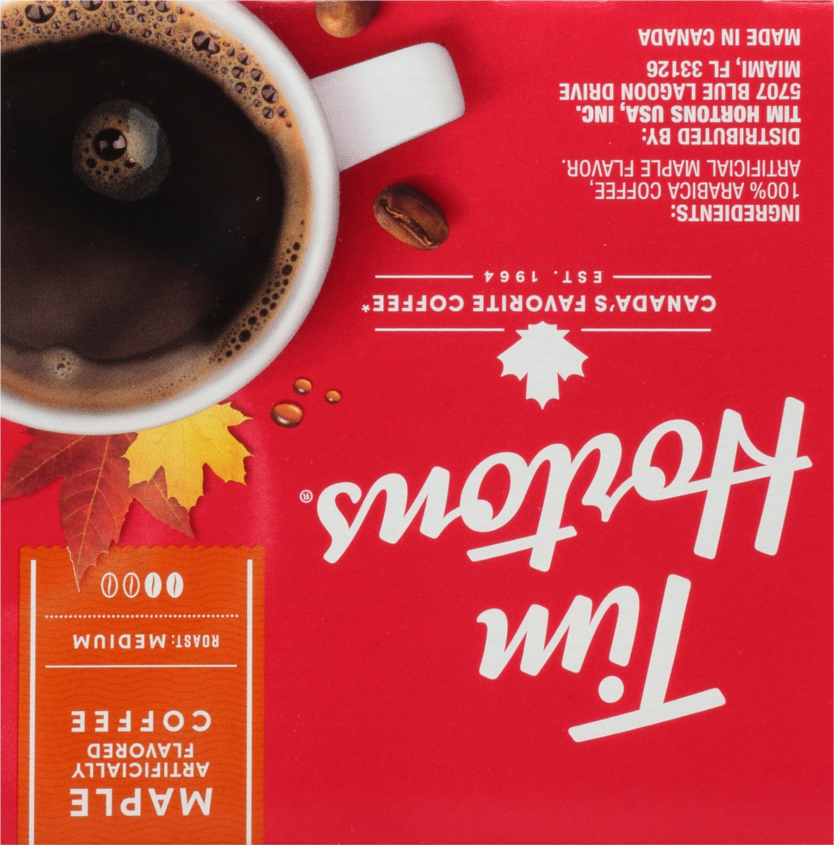 slide 2 of 9, Tim Hortons K-Cup Pods Medium Roast Maple Coffee Each - 12 ct, 12 ct