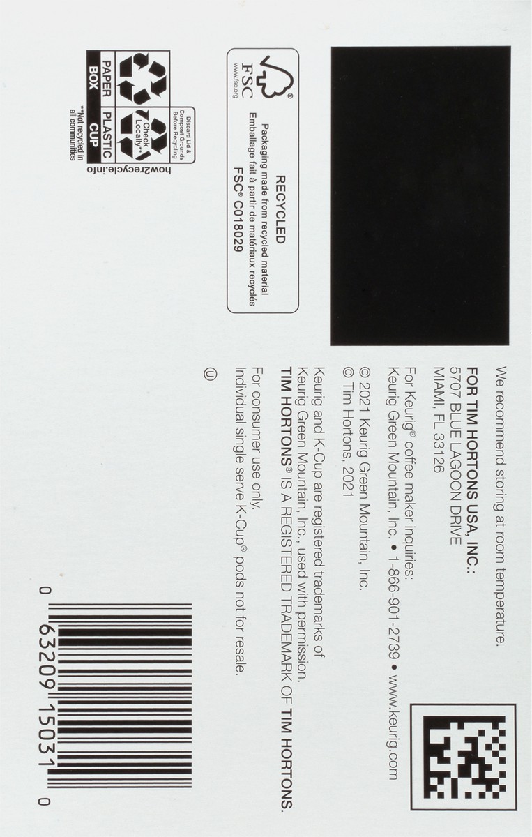 slide 6 of 9, Tim Hortons K-Cup Pods Medium Roast Maple Coffee Each - 12 ct, 12 ct