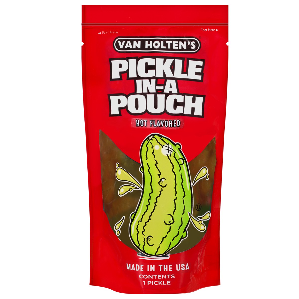 slide 1 of 7, Van Holten's Hot Flavored Pickle-in-a Pouch 1 ea, 1 ct