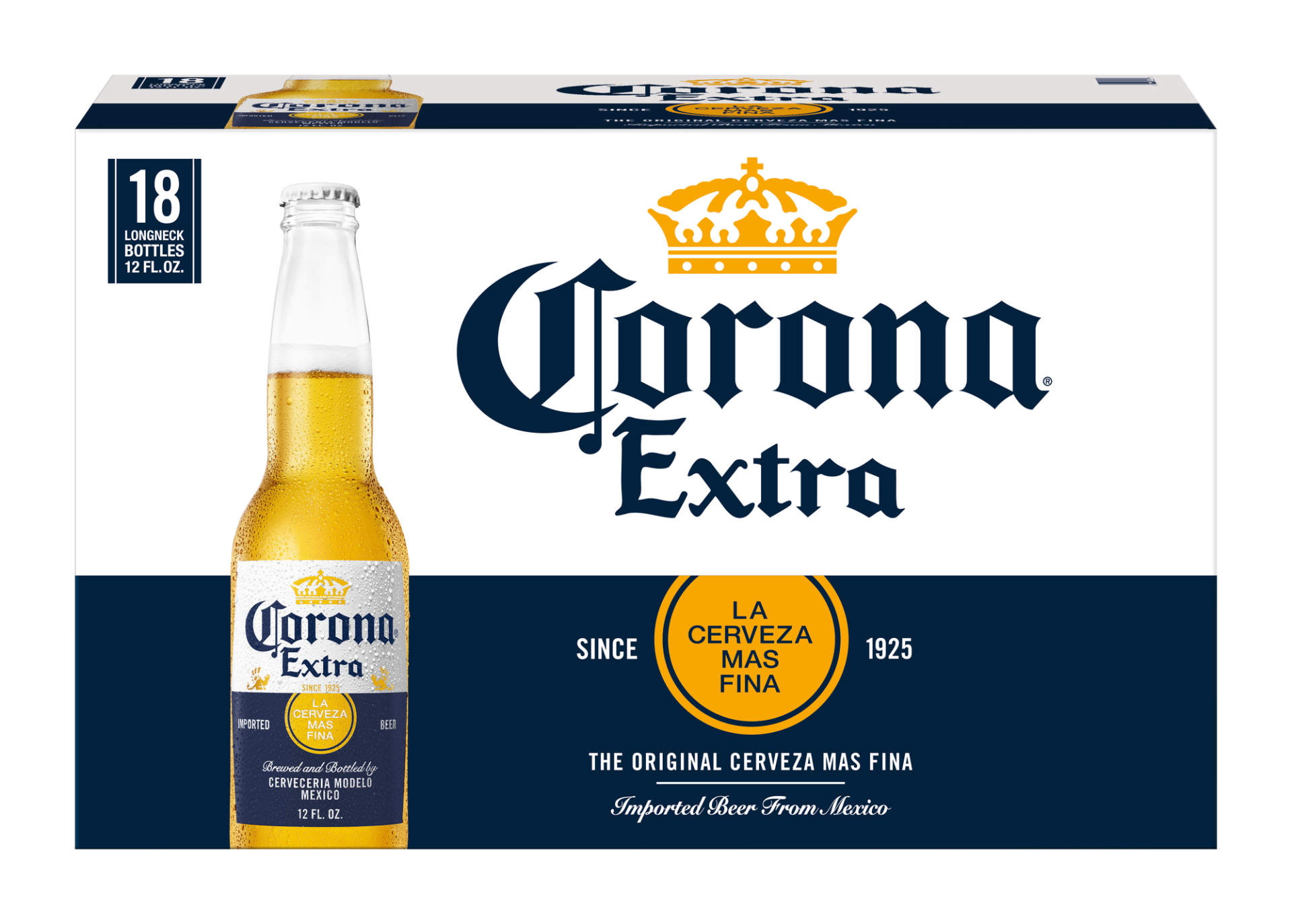 slide 1 of 1, Corona Extra Mexican Lager Beer Bottles, 18 ct; 12 oz