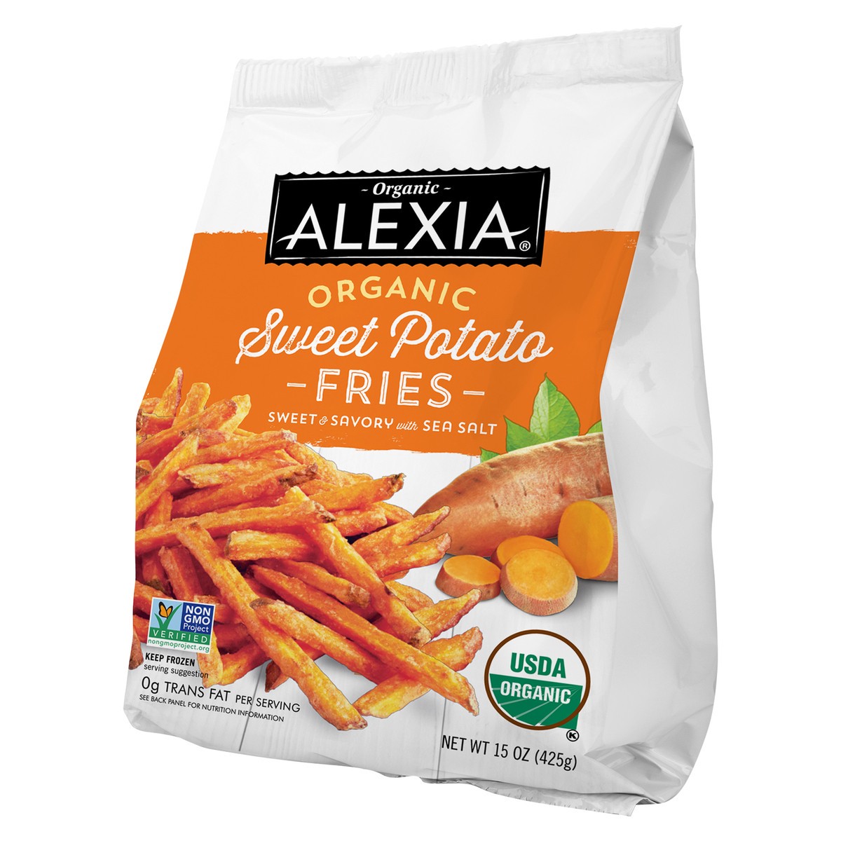 slide 4 of 7, Alexia Organic Sweet Potato Fries 15 oz Bag, 15 oz