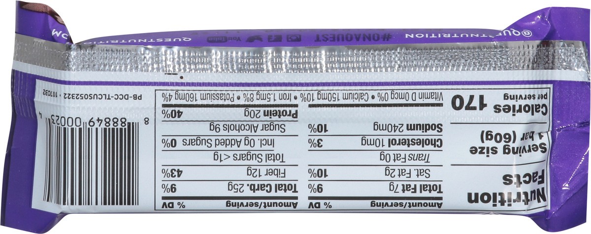 slide 8 of 9, Quest Protein Bar, Double Chocolate Chunk Flavor, 2.12 oz