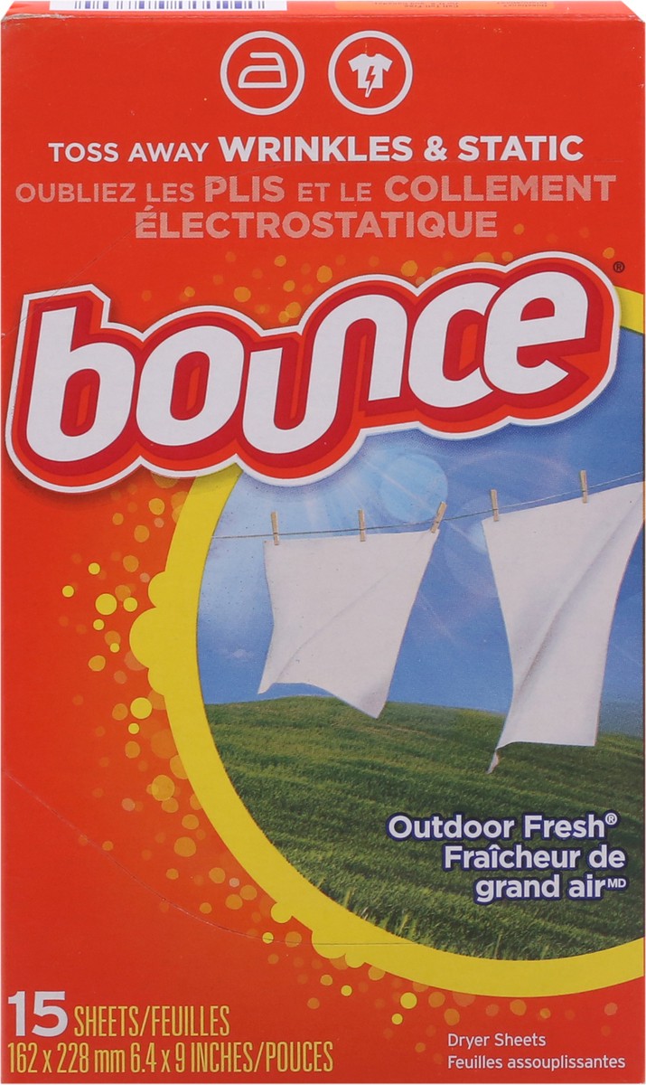 slide 12 of 13, Bounce Outdoor Fresh Dryer Sheets 15 ea, 1 ct