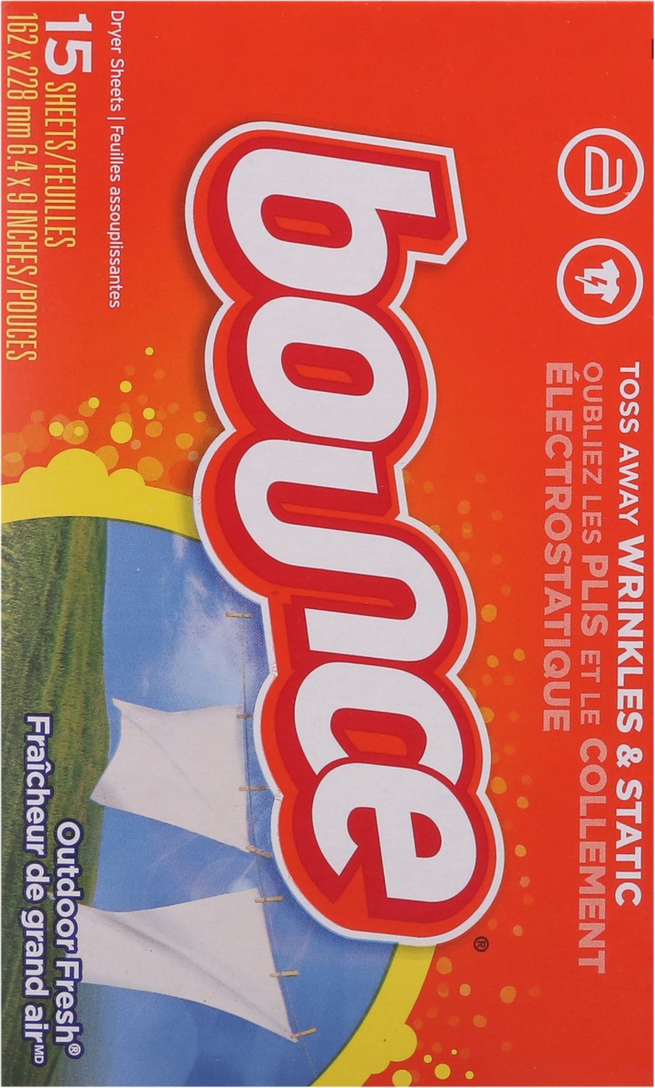 slide 4 of 13, Bounce Outdoor Fresh Dryer Sheets 15 ea, 1 ct