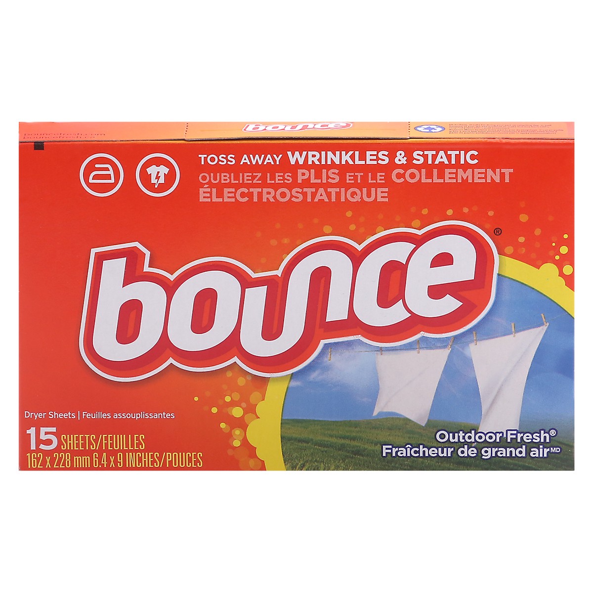 slide 7 of 13, Bounce Outdoor Fresh Dryer Sheets 15 ea, 1 ct