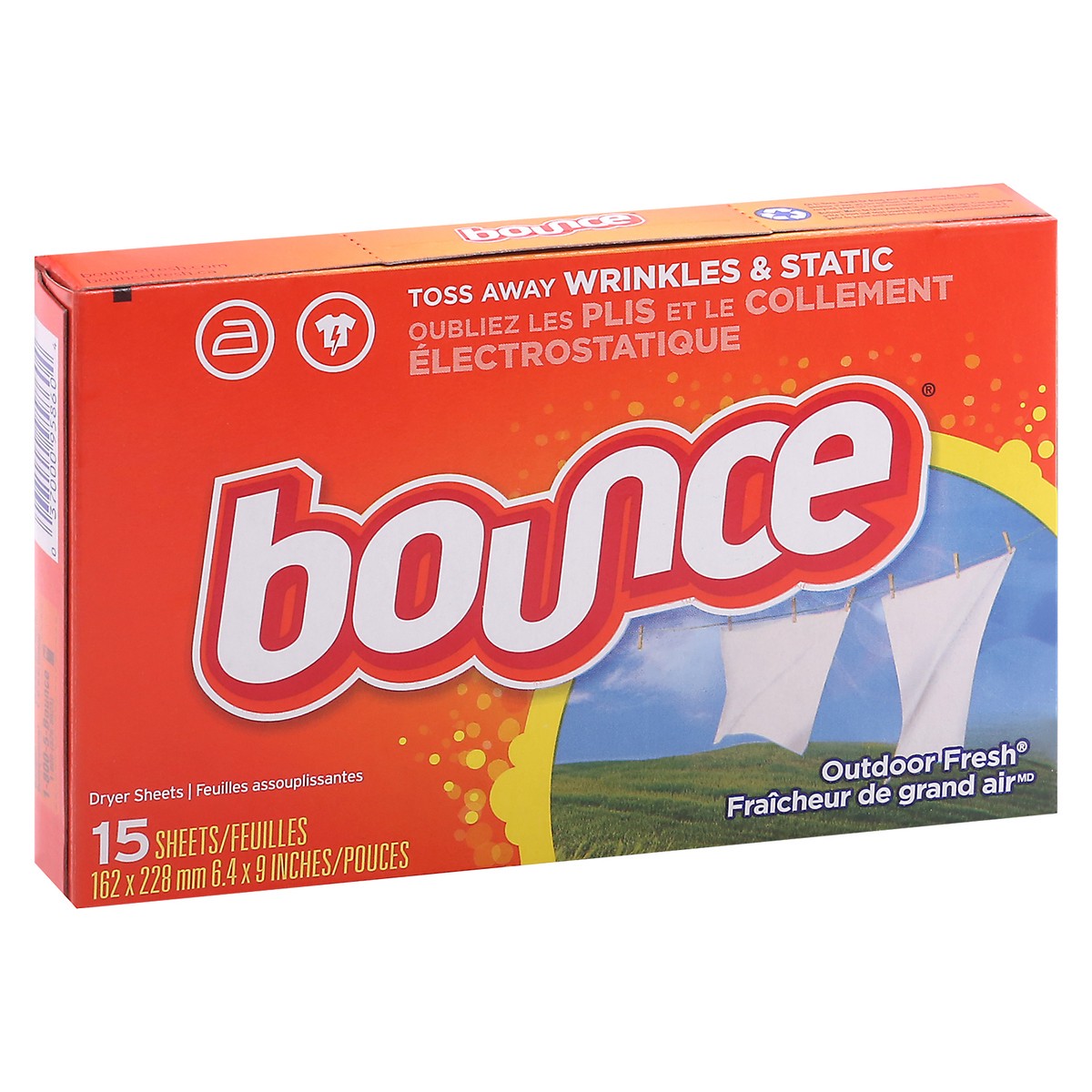 slide 9 of 13, Bounce Outdoor Fresh Dryer Sheets 15 ea, 1 ct