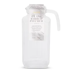 Core Bamboo Bklyn Steel Ribbed Pitcher Glass Clear 57Oz