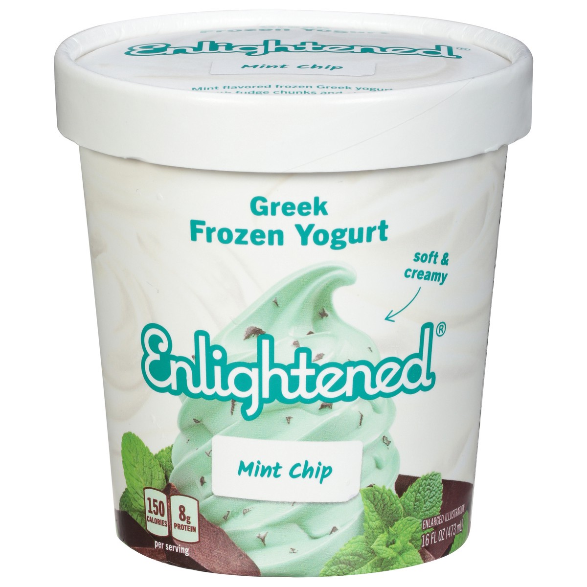 slide 1 of 9, Enlightened Mint Chip Greek Frozen Yogurt 16 fl oz, 1 pint