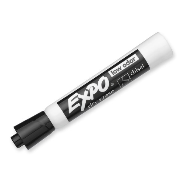 slide 8 of 9, Expo Low Odor Dry Erase Marker, Chisel Tip, Black, 36/Box, 1 ct