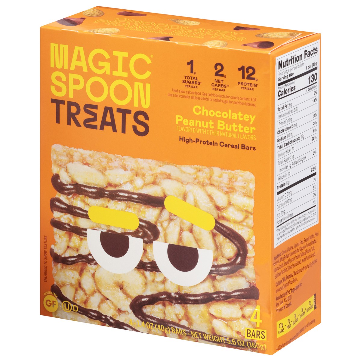 slide 2 of 12, Magic Spoon High-Protein Chocolatey Peanut Butter Cereal Bars 4 - 1.4 oz Bars, 4 ct