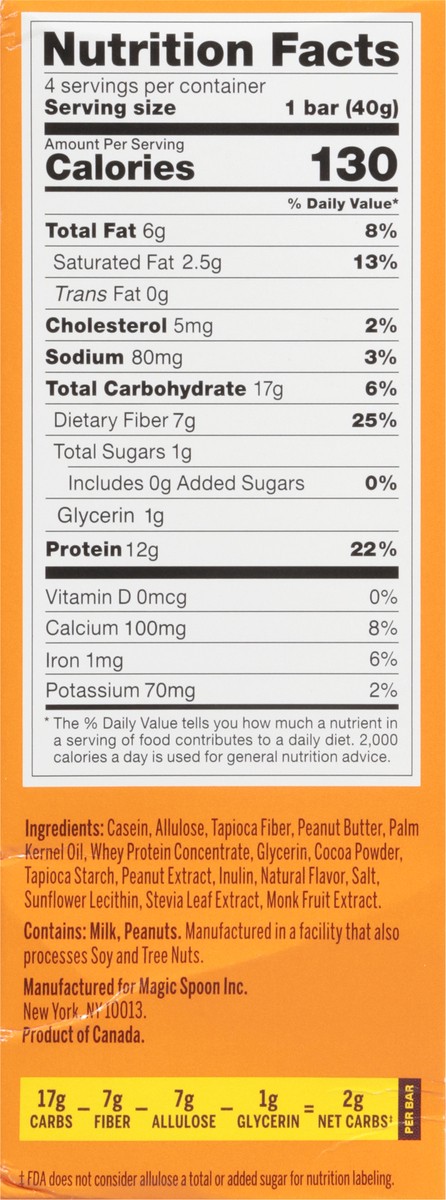 slide 9 of 12, Magic Spoon High-Protein Chocolatey Peanut Butter Cereal Bars 4 - 1.4 oz Bars, 4 ct