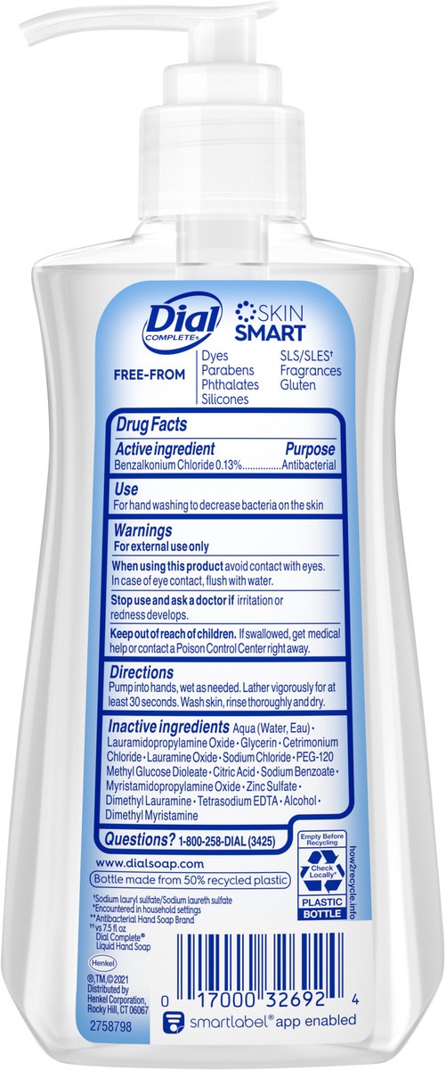 slide 2 of 3, Dial Clean + Gentle Antibacterial Liquid Hand Soap, Fragrance Free, 11 fl oz, 11 oz