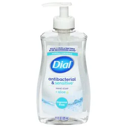 Dial Antibacterial & Sensitive Fragrance Free Hand Soap + Aloe 11 fl oz