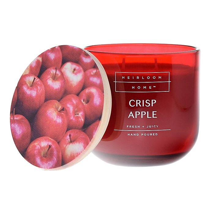 slide 2 of 2, Heirloom Home Crisp Apple Jar Candle with Wood Lid, 14 oz