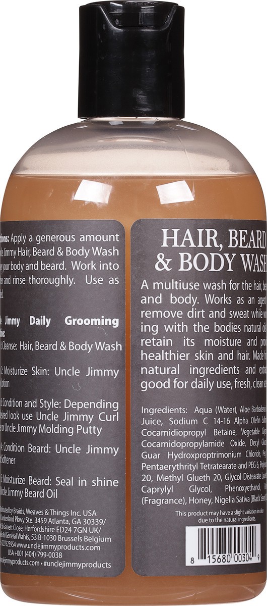 slide 5 of 9, Uncle Jimmy Taliah Waajid Uncle Jimmy Hair Beard & Body Wash, 12 oz
