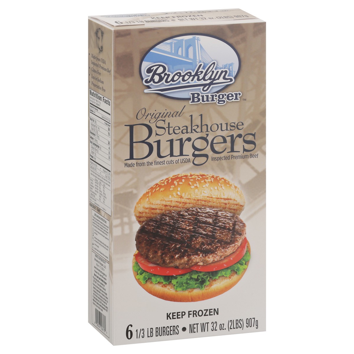 slide 3 of 9, Brooklyn Burger Original Steakhouse Burgers 6 - 0.3 lb Burgers, 6 ct