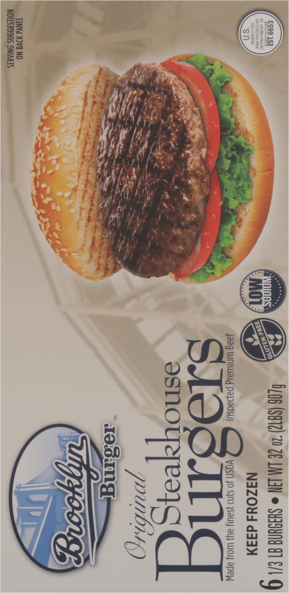 slide 9 of 9, Brooklyn Burger Original Steakhouse Burgers 6 - 0.3 lb Burgers, 6 ct