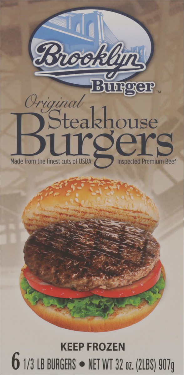 slide 7 of 9, Brooklyn Burger Original Steakhouse Burgers 6 - 0.3 lb Burgers, 6 ct
