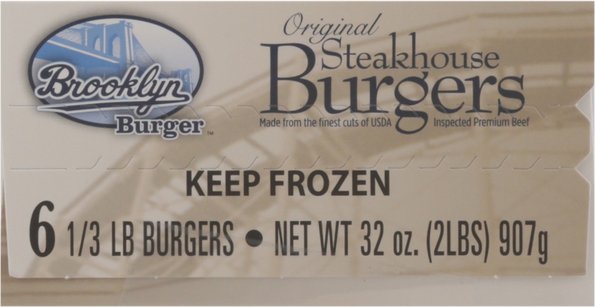 slide 2 of 9, Brooklyn Burger Original Steakhouse Burgers 6 - 0.3 lb Burgers, 6 ct