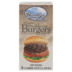 Brooklyn Burger Original Steakhouse Burgers 6 - 0.3 lb Burgers