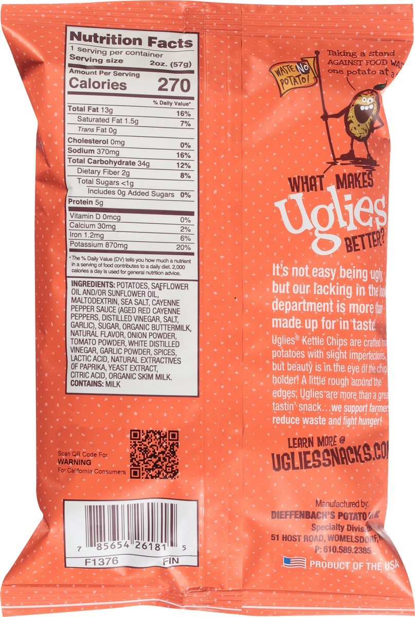 slide 13 of 13, Uglies Buffalo Ranch Kettle Chips - 2 oz, 2 oz