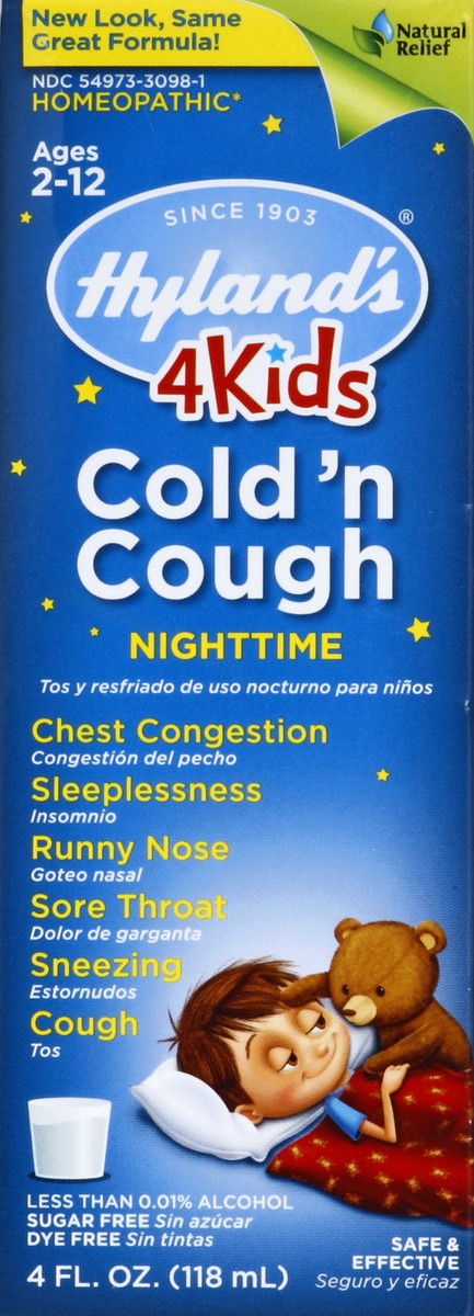 slide 3 of 5, Hyland's Homeopathic 4Kids Cold n Cough Nighttime, 4 fl oz