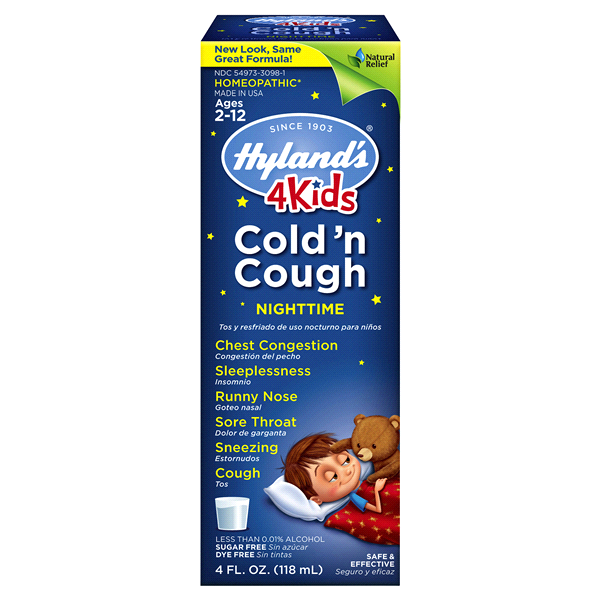 slide 1 of 5, Hyland's Homeopathic 4Kids Cold n Cough Nighttime, 4 fl oz