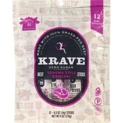 Krave Original Mini Beef Sticks - 12 - 0.5 oz Sticks