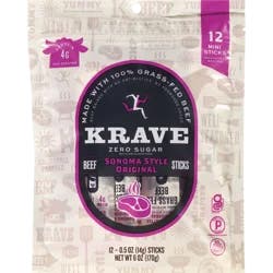 Krave Original Mini Beef Sticks - 12 - 0.5 oz Sticks