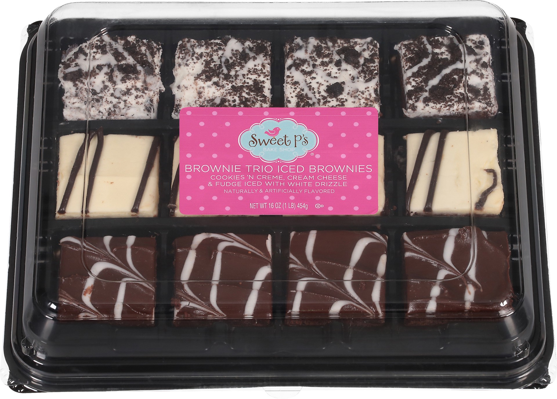 slide 1 of 1, Sweet P's Brownie Trio Platter, 16 oz