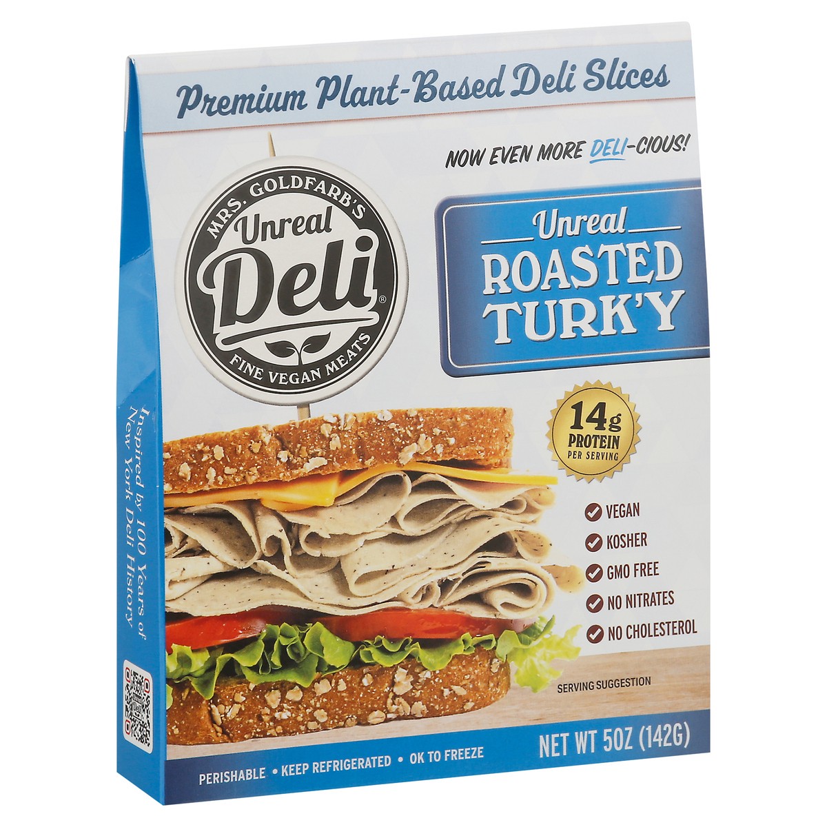 slide 4 of 11, Unreal Deli ROASTED TURK'Y - Plant Based Deli Meat - SLICES, 5 oz