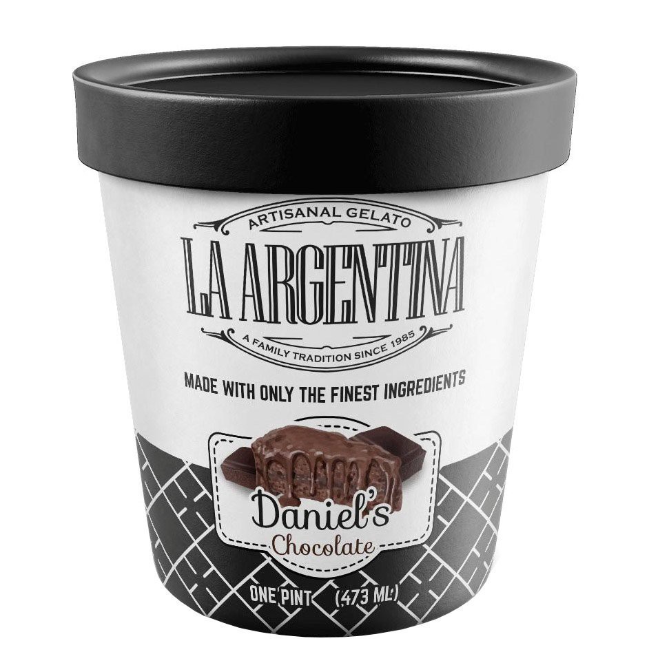 slide 1 of 1, La Argentina Daniel's Chocolate Gelato, 1 pint