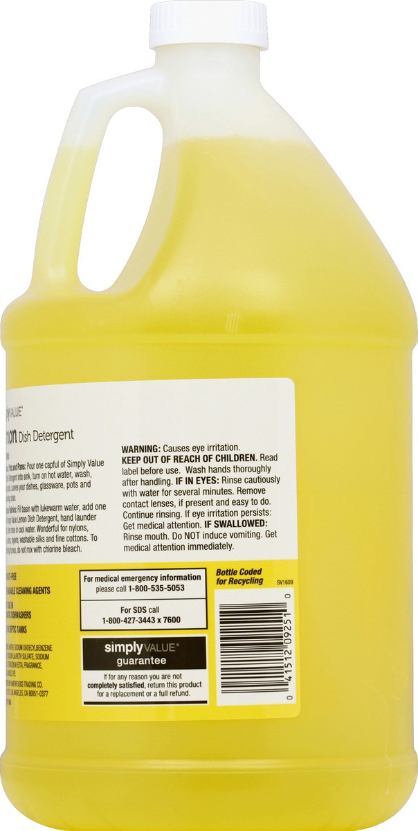 slide 5 of 6, Simply Value Lemon Dish Detergent, 1 gal