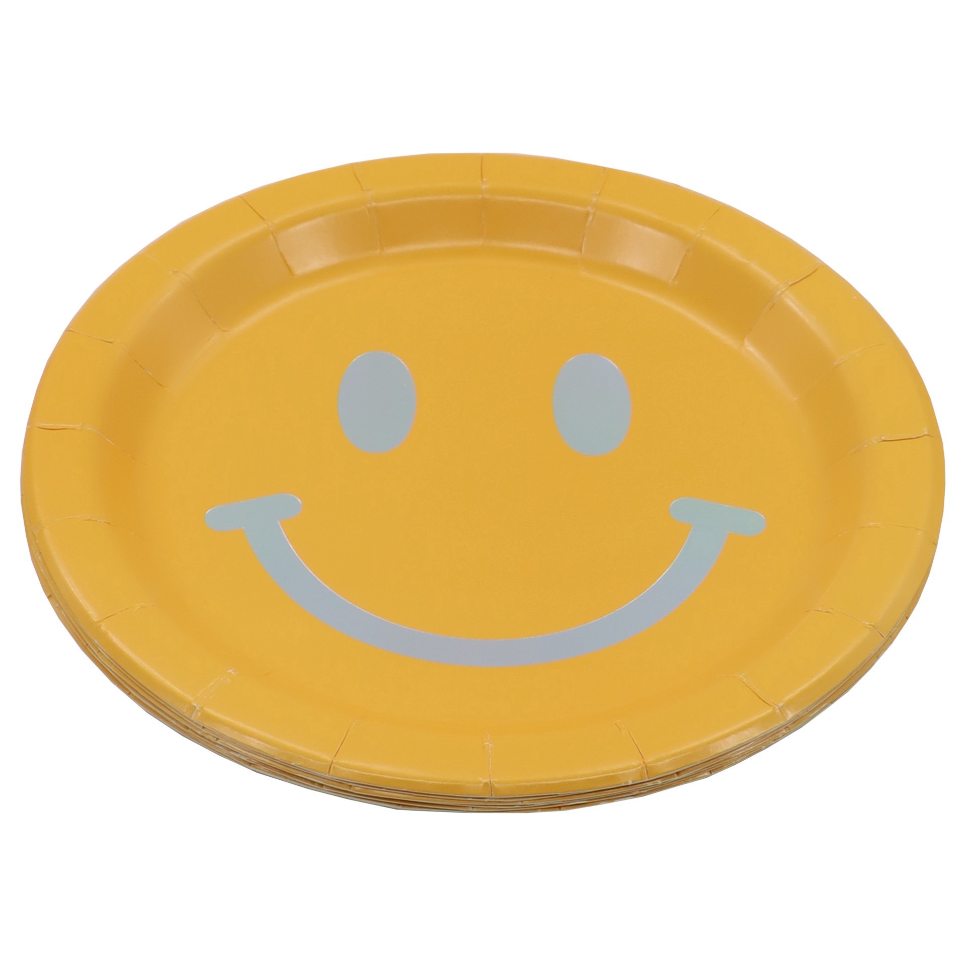 slide 2 of 2, 7" Yellow Smiley Face Snack Plates, 8ct. By Celebrate It, 8 ct