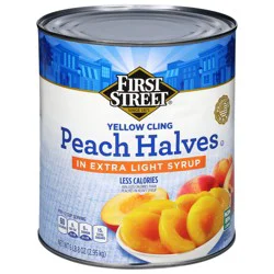 First Street Peach Halves In Extra Light Syrup