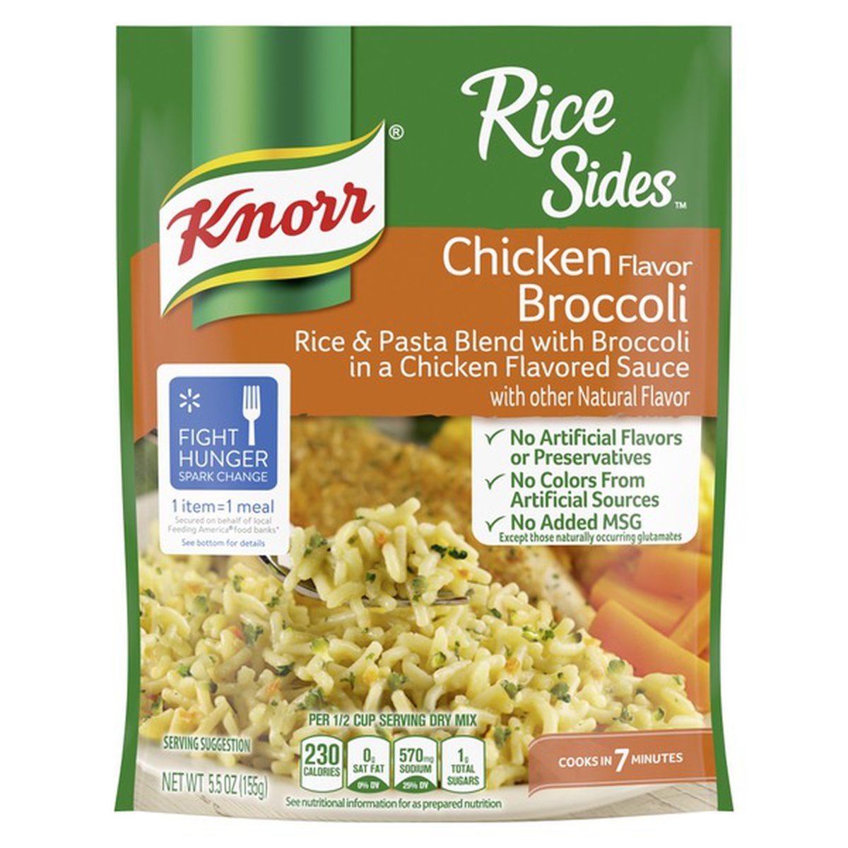 slide 1 of 1, Knorr Rice Side Dish Chicken Broccoli, 5.5 oz