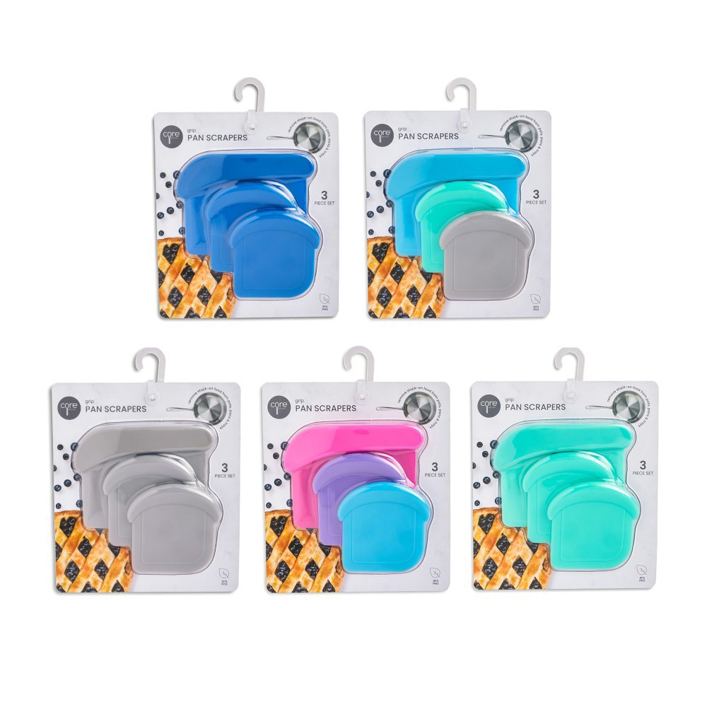 slide 2 of 2, Core Home Pan Scraper - Assorted, 3 ct