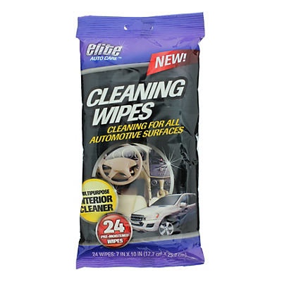 slide 1 of 1, Elite Auto Care Pre-Moistened Cleaning Wipes, 24 ct