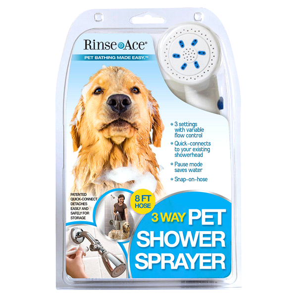 slide 1 of 1, Rinse Ace 3-Way Pet Shower Sprayer, 1 ct